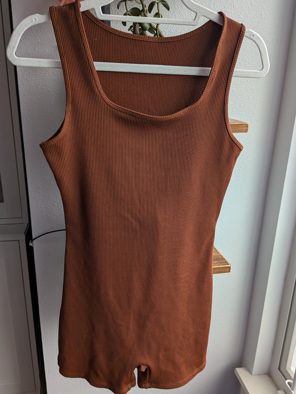 Wild Fable Ribbed Sleeveless Unitard Romper - Brown - Size XL